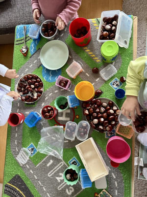 Mit Naturmaterialen spielen Mit Naturmaterialen spielen